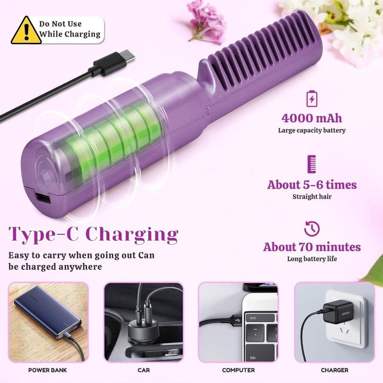 Mini Cordless Hair Straightener – Portable & Rechargeable Styling Tool